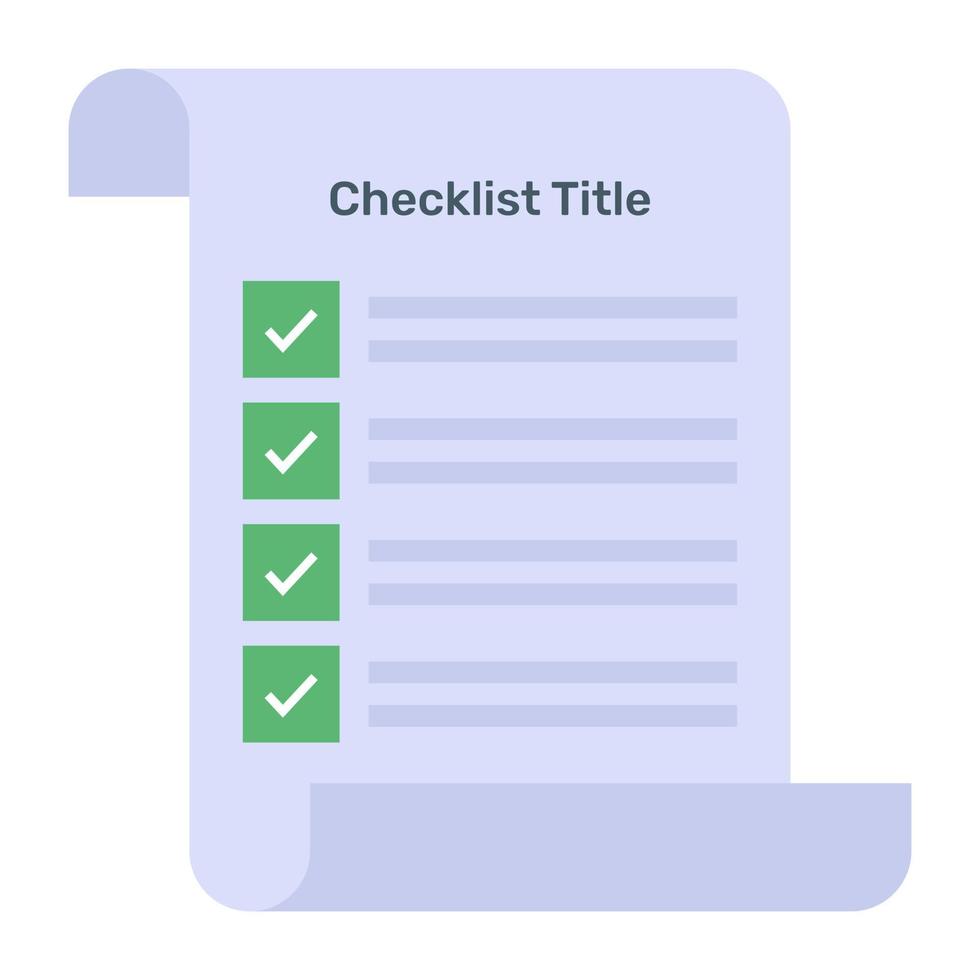en platt vektor av checklista mall, redigerbar design