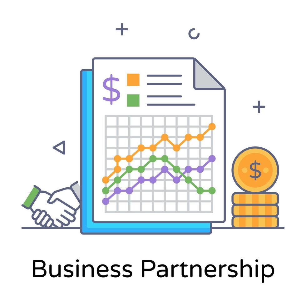 redigerbar platt linje designikon för affärspartnerskap vektor