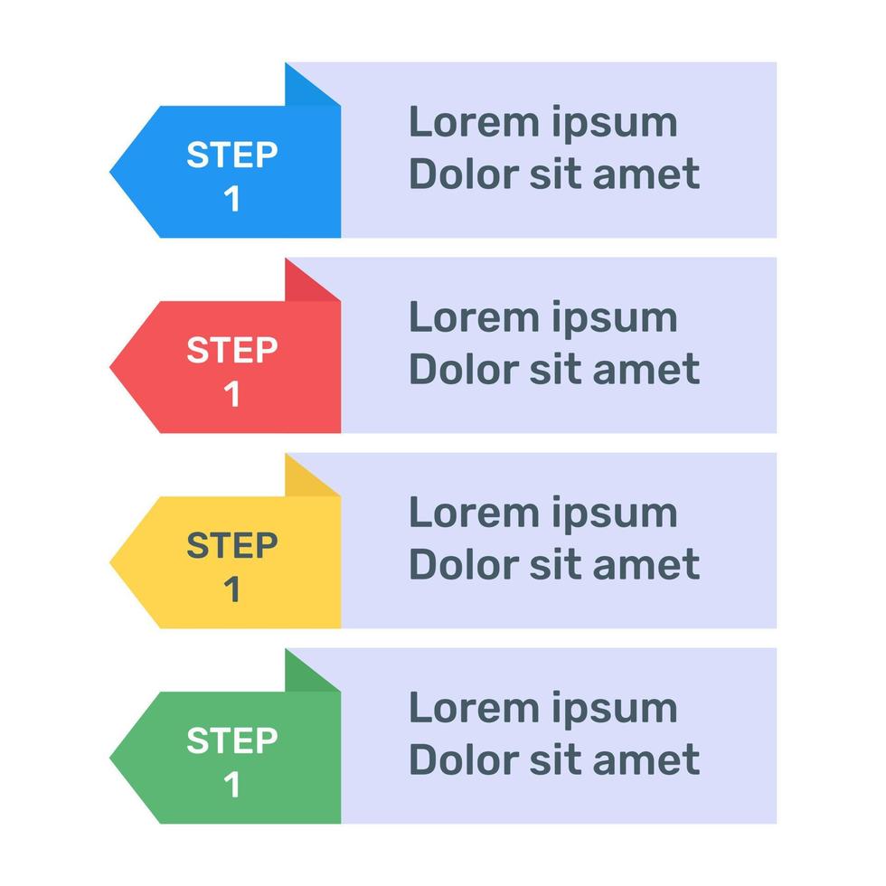 steg etiketter infographic ikon i platt design vektor