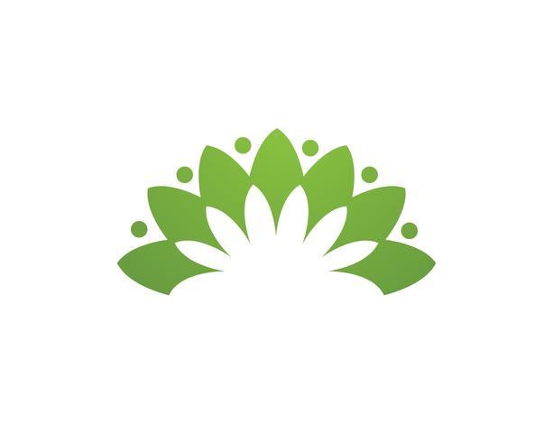 Lotus-Blumenlogo und Symbolvektor-Schablonenikone vektor