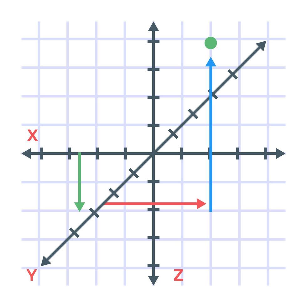 Symbol der kartesischen Analytik in bearbeitbarem Design vektor