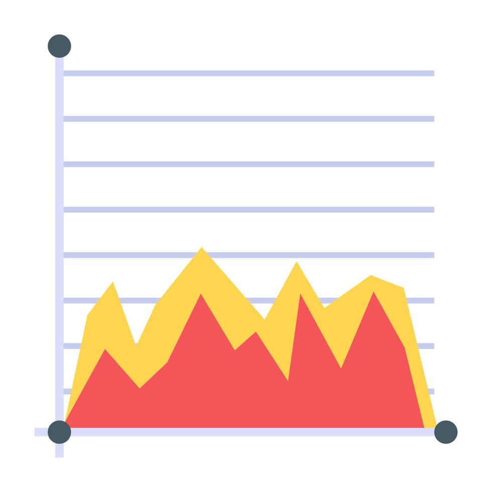 ein flaches Symbol des Flächendiagramms, editierbares Design vektor