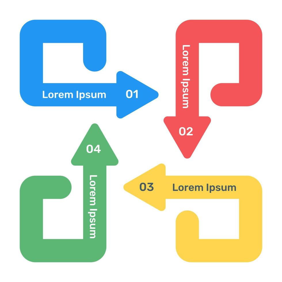 Geschäftsdatendarstellung durch Pfeile Infografik in flachem Symbol vektor