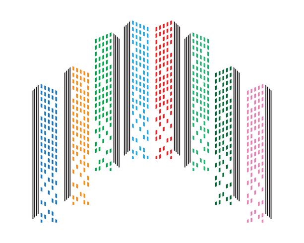 Moderne Skyline der Stadt. Stadtsilhouette. Vektor-Illustration in Wohnung vektor