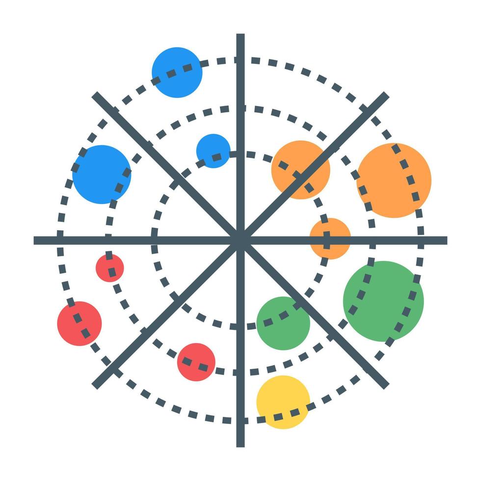 moderne Radardiagramm-Infografik in flachem Symbol vektor