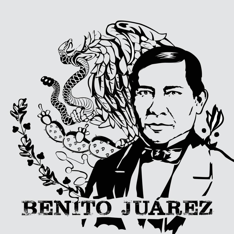 benito juarez figurenzeichnung für schablone vektor