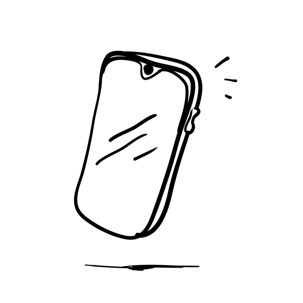 Smartphone. hand gezeichneter gekritzelikonen-karikaturstil vektor