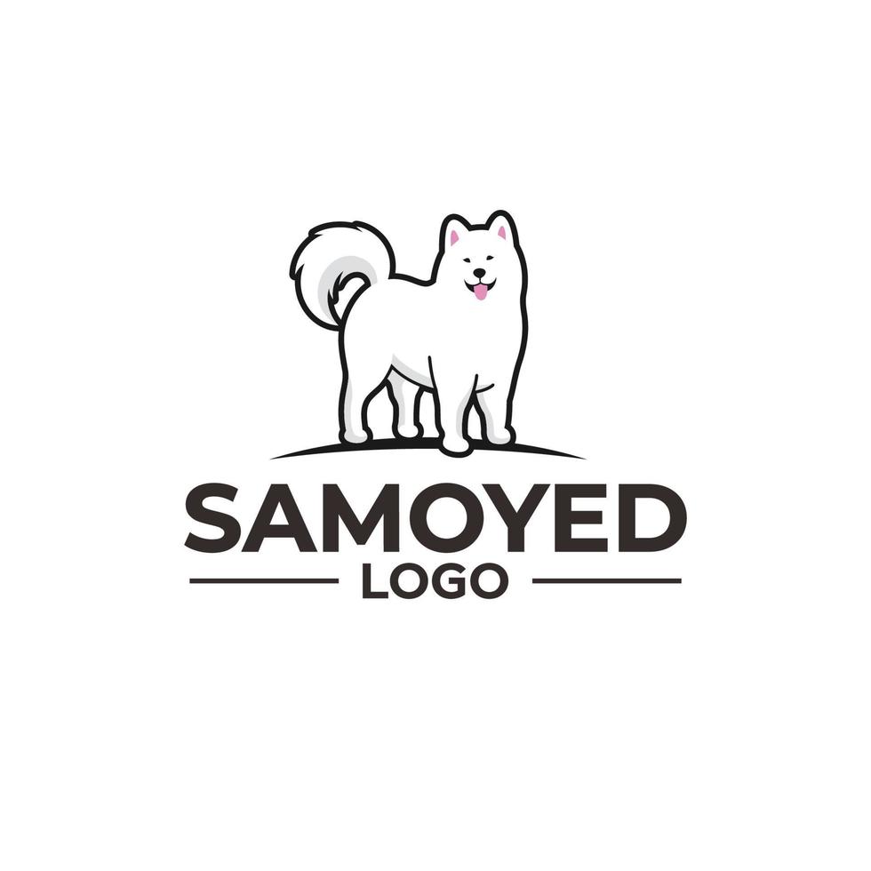 söt samojed hundlogotyp vektor