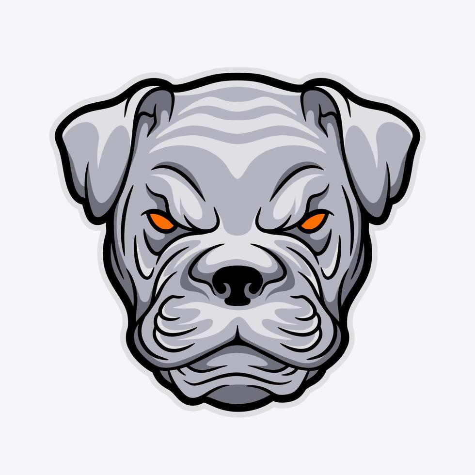 Wütende Bulldogge mit grauer und schwarzer Farbe vektor