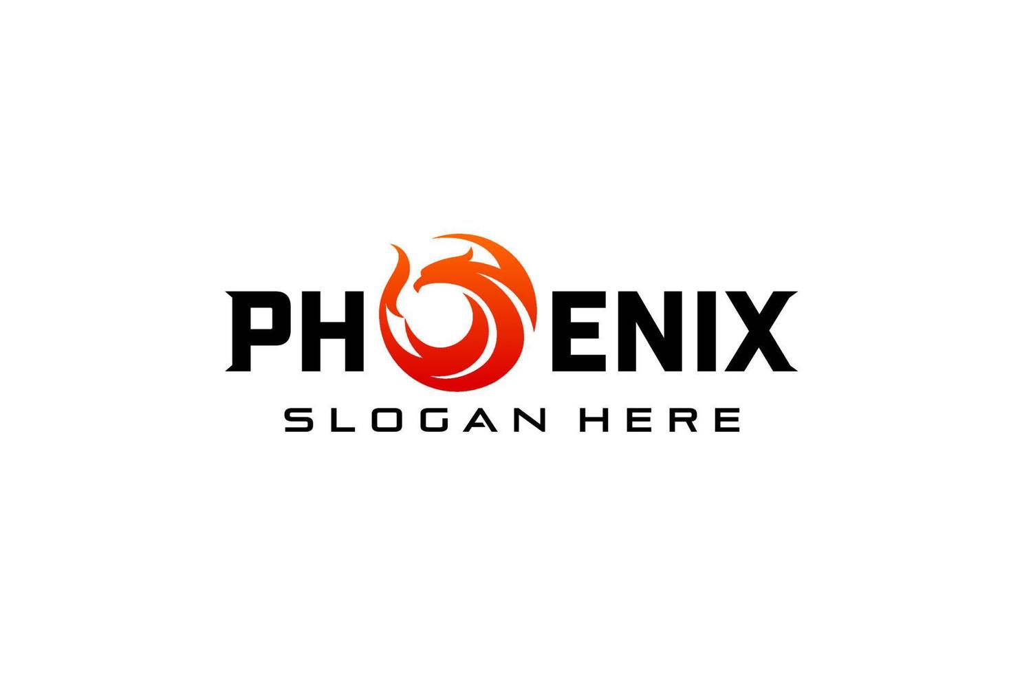 phoenix logotyp i en cirkel stil vektor