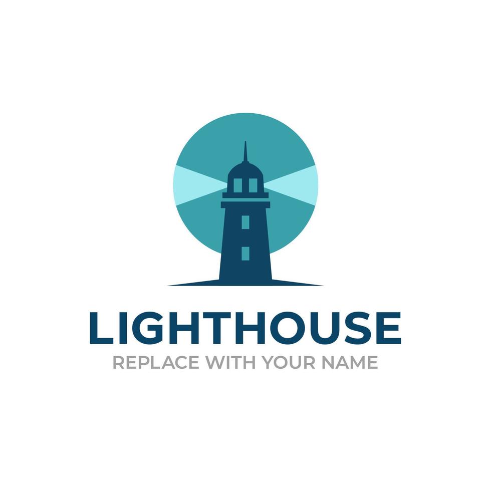 Leuchtturm-Logo mit modernem Stil vektor