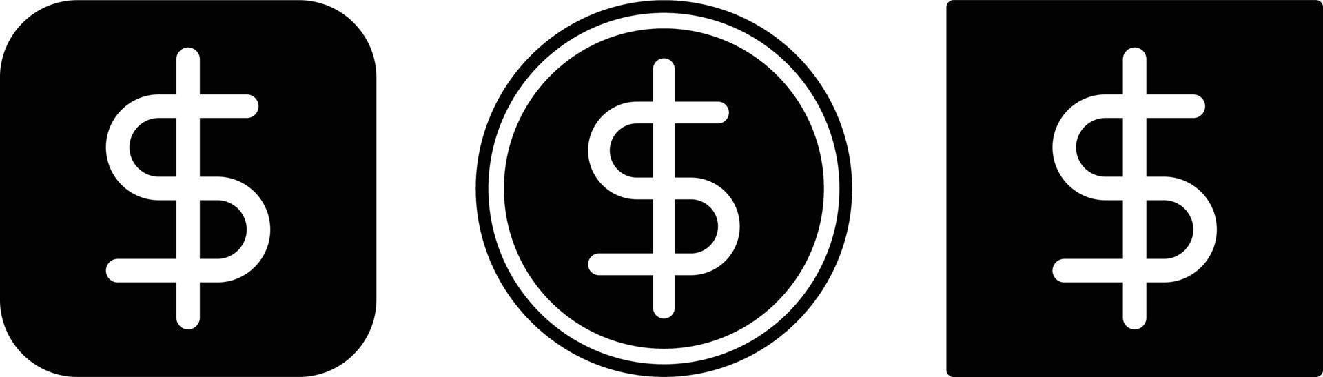 Dollarzeichen-Symbol. Web-Icon-Set. Sammlung von Symbolen. einfache Vektorillustration. vektor