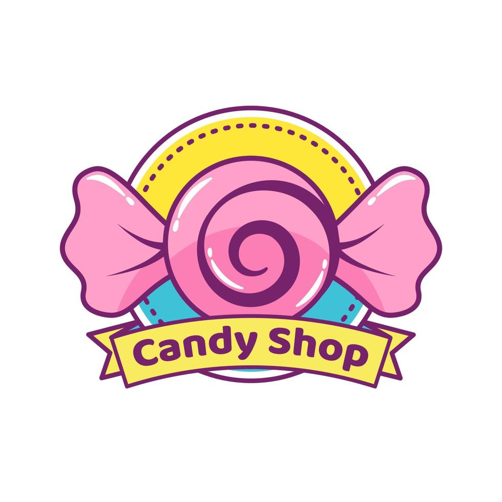 buntes Candy-Shop-Konzept-Logo vektor