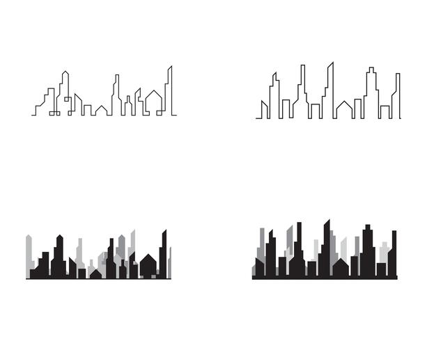 Modern City silhuett. vektor illustration i platt design