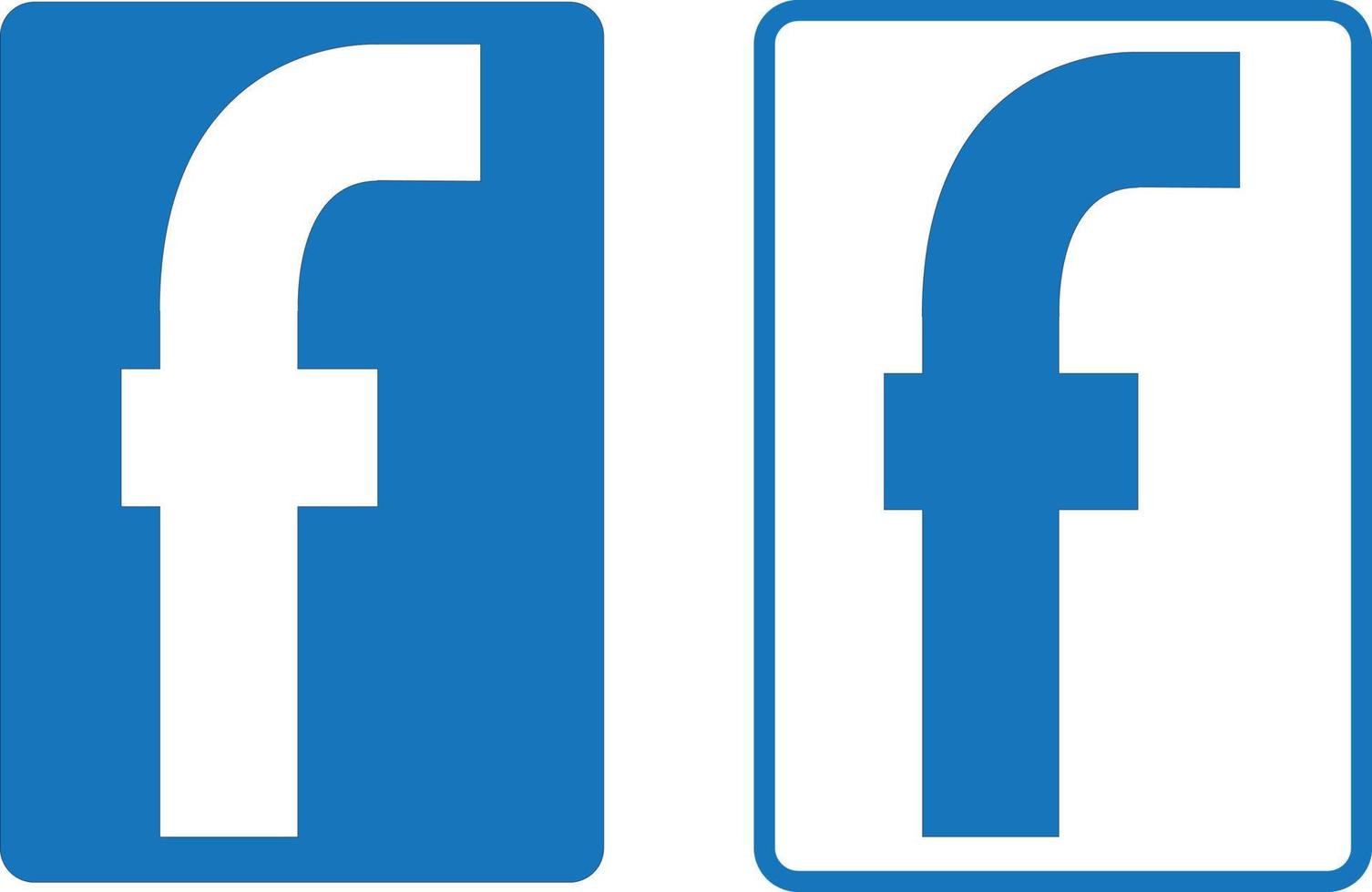 Facebook-Logo mit Schatten auf transparentem Hintergrund vektor