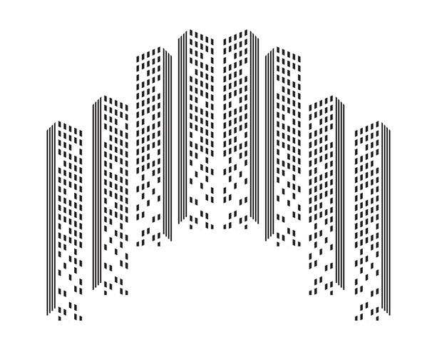 Moderne Skyline der Stadt. Stadtsilhouette. Vektor-Illustration in Wohnung vektor