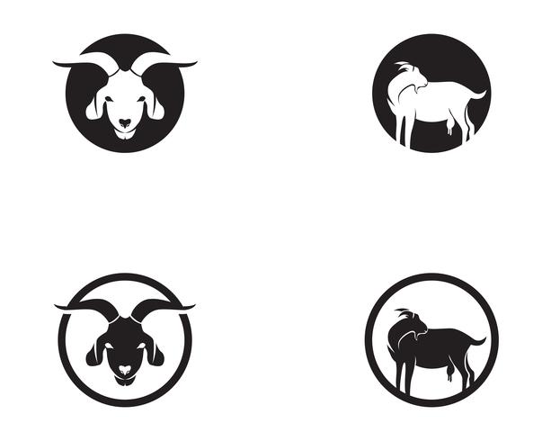 Vektorlogo und -symbol der schwarzen Tiere der Ziege vektor