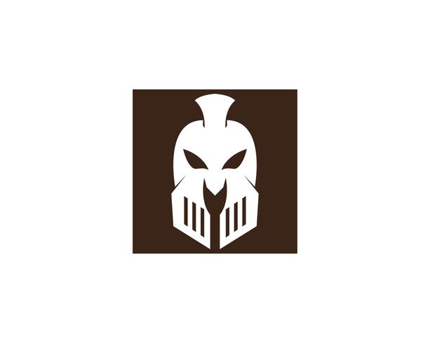 Gladiator Spartan Helm Logo Vorlage Vektor Icon