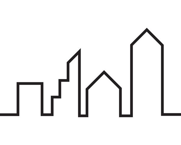 Moderne Skyline der Stadt. Stadtsilhouette. Vektor-Illustration in Wohnung vektor