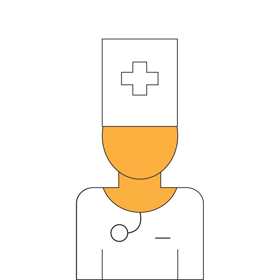illustration vektorgrafik av läkare, sjuksköterska eller läkare seriefigur vektor