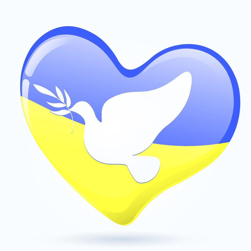 hjärta tecknad Ukraina vektor