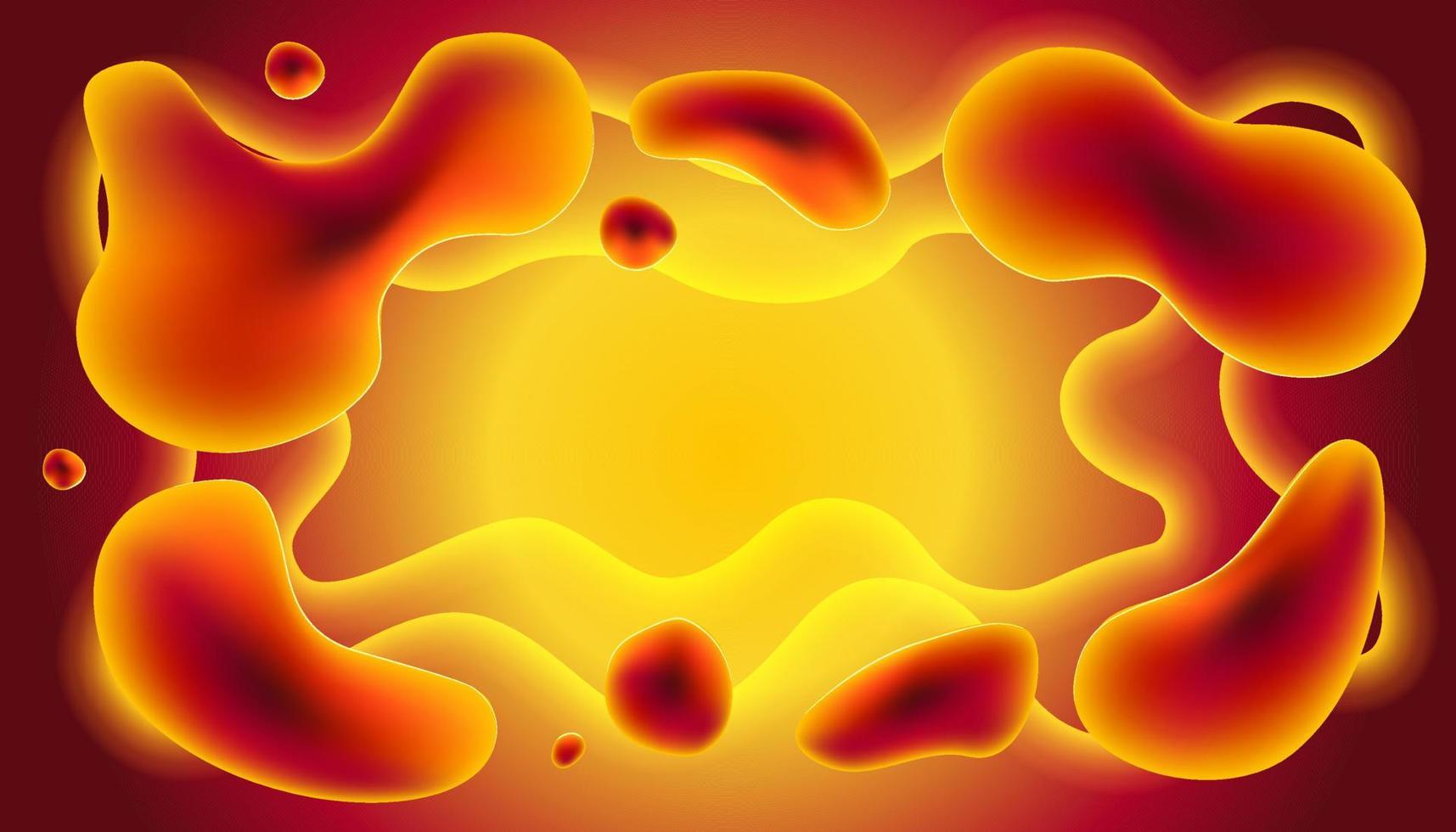 orange gelber roter flüssigkeitseffekthintergrund vektor
