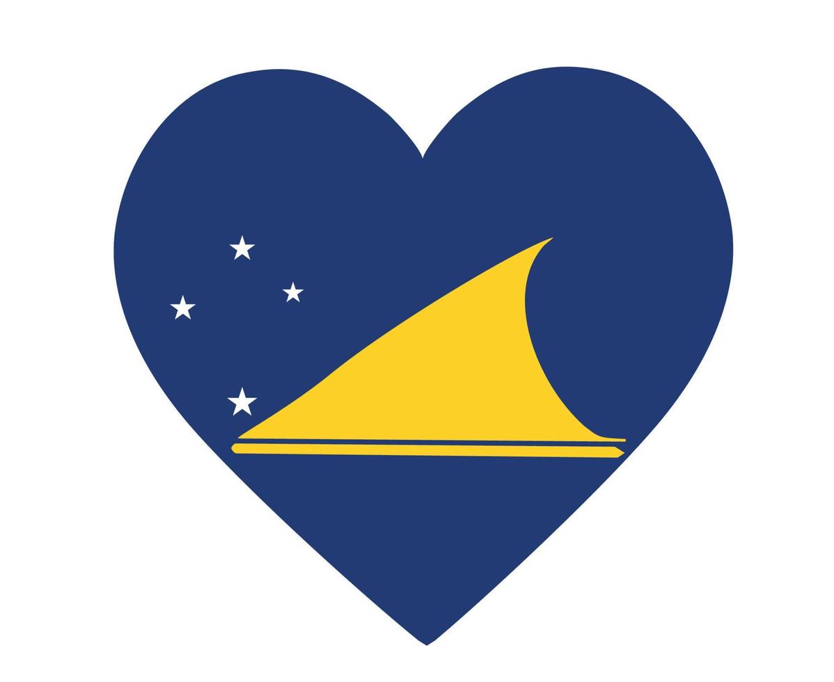 Tokelau flagga nationella oceanien emblem hjärta ikon vektor illustration abstrakt designelement