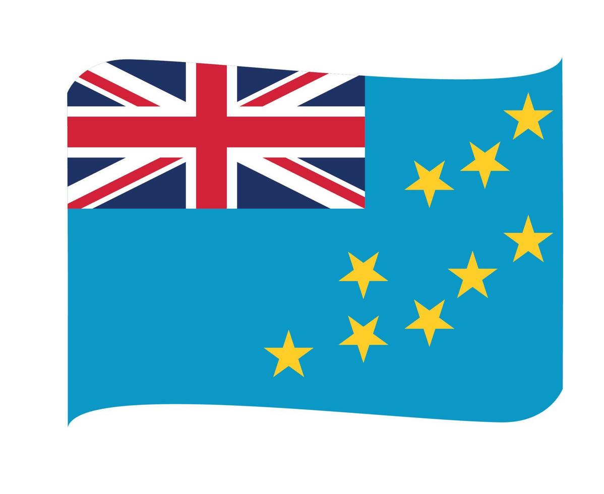 tuvalu flagga nationella oceanien emblem band ikon vektor illustration abstrakt designelement