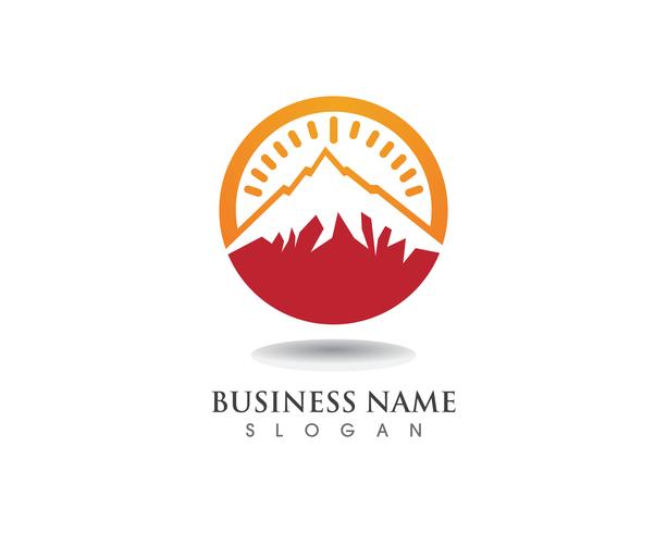 Mountain logotyp och symboler Business Mall Vector