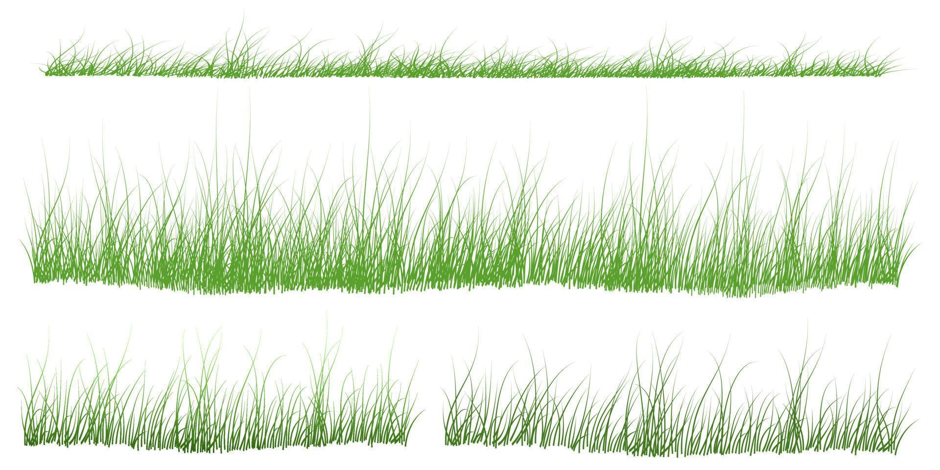 vektor set gräs siluett isolerade