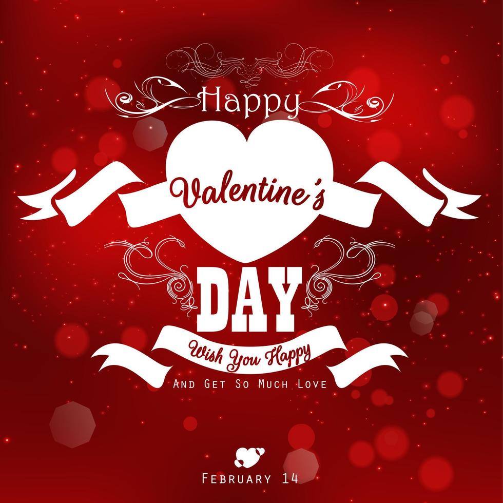 Happy Valentines Day Hintergrund mit Party-Poster-Design-Vorlage vektor