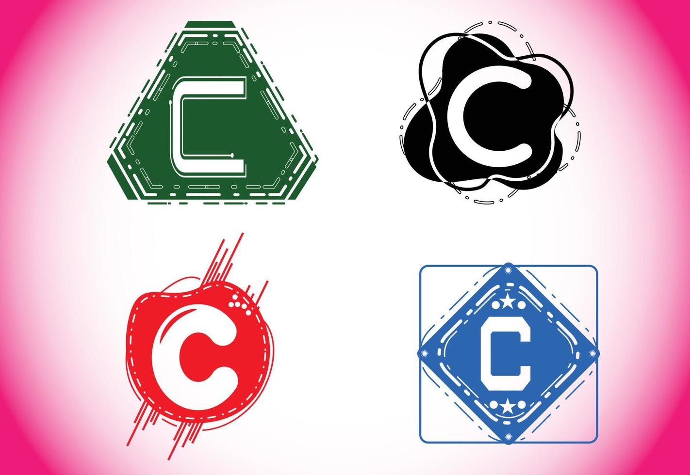 kreativa c bokstav logotyp och ikon designmall vektor