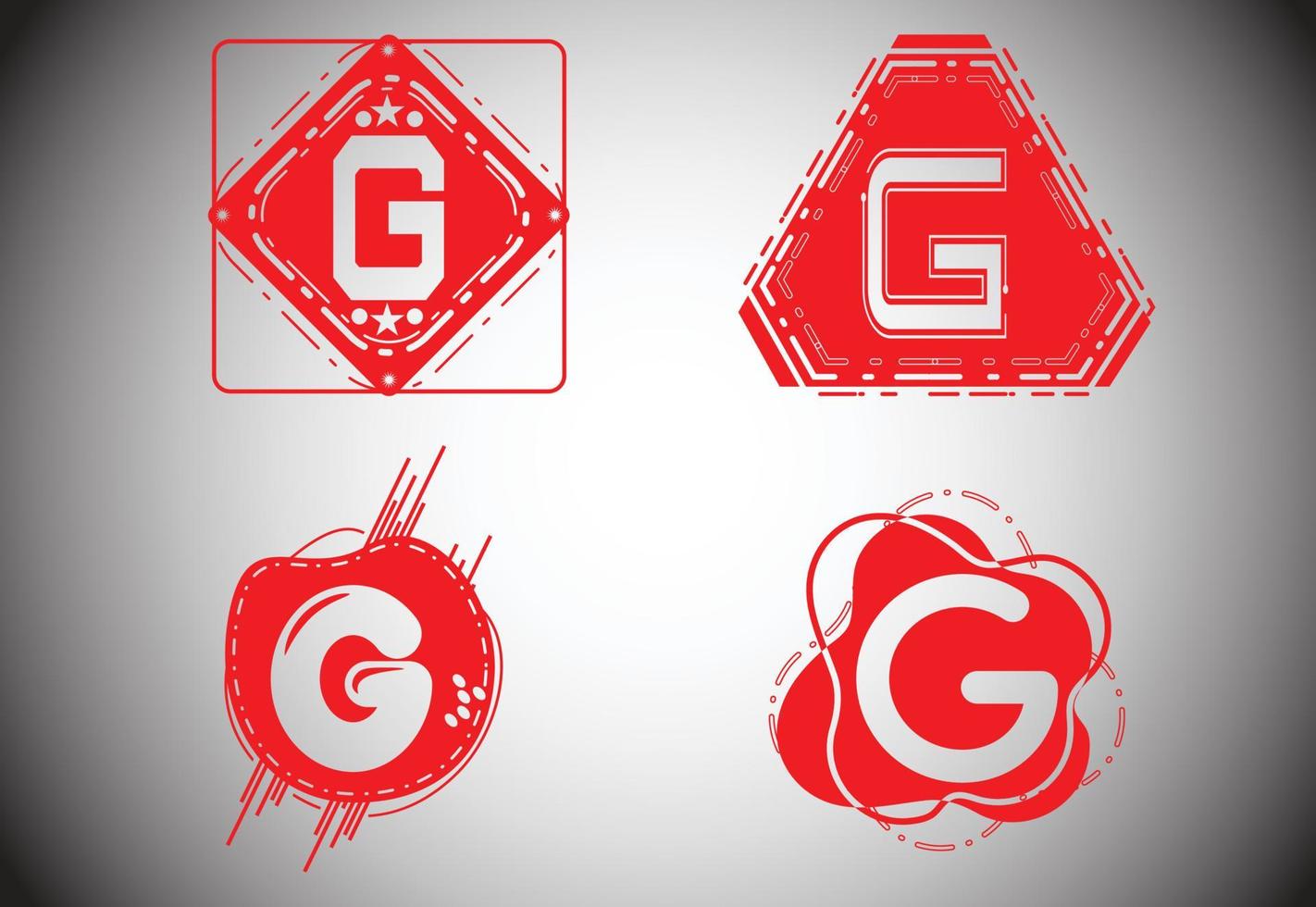 kreativ g bokstav logotyp och ikon designmall vektor