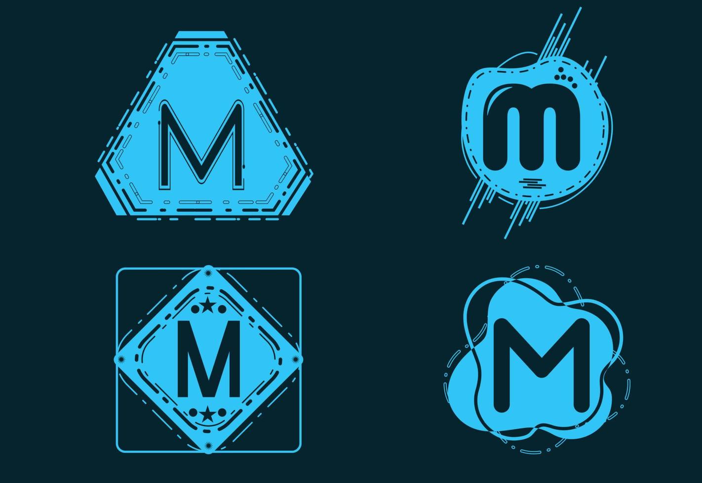 kreativa m brev logotyp och ikon designmall vektor