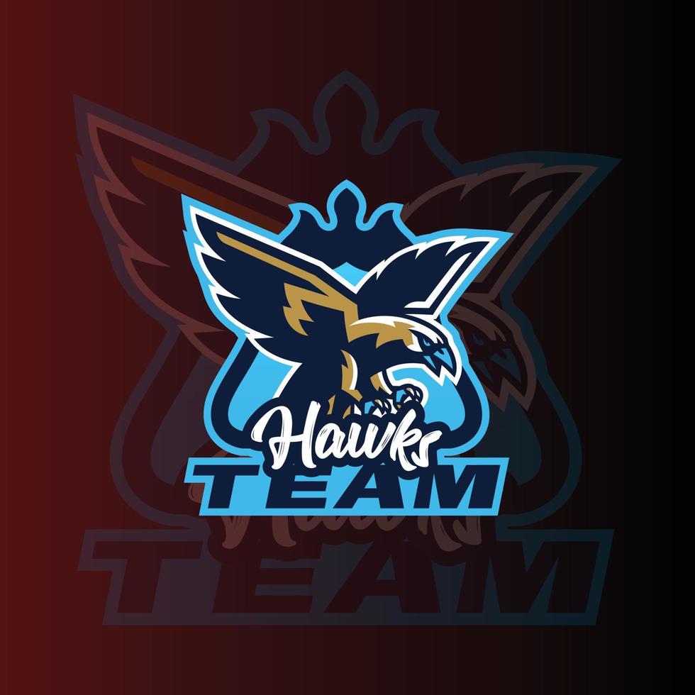 Eagle Hawks Team E-Sport-Gaming-Logo-Vektorvorlage. Gaming-Logo. Sport-Logo-Design vektor