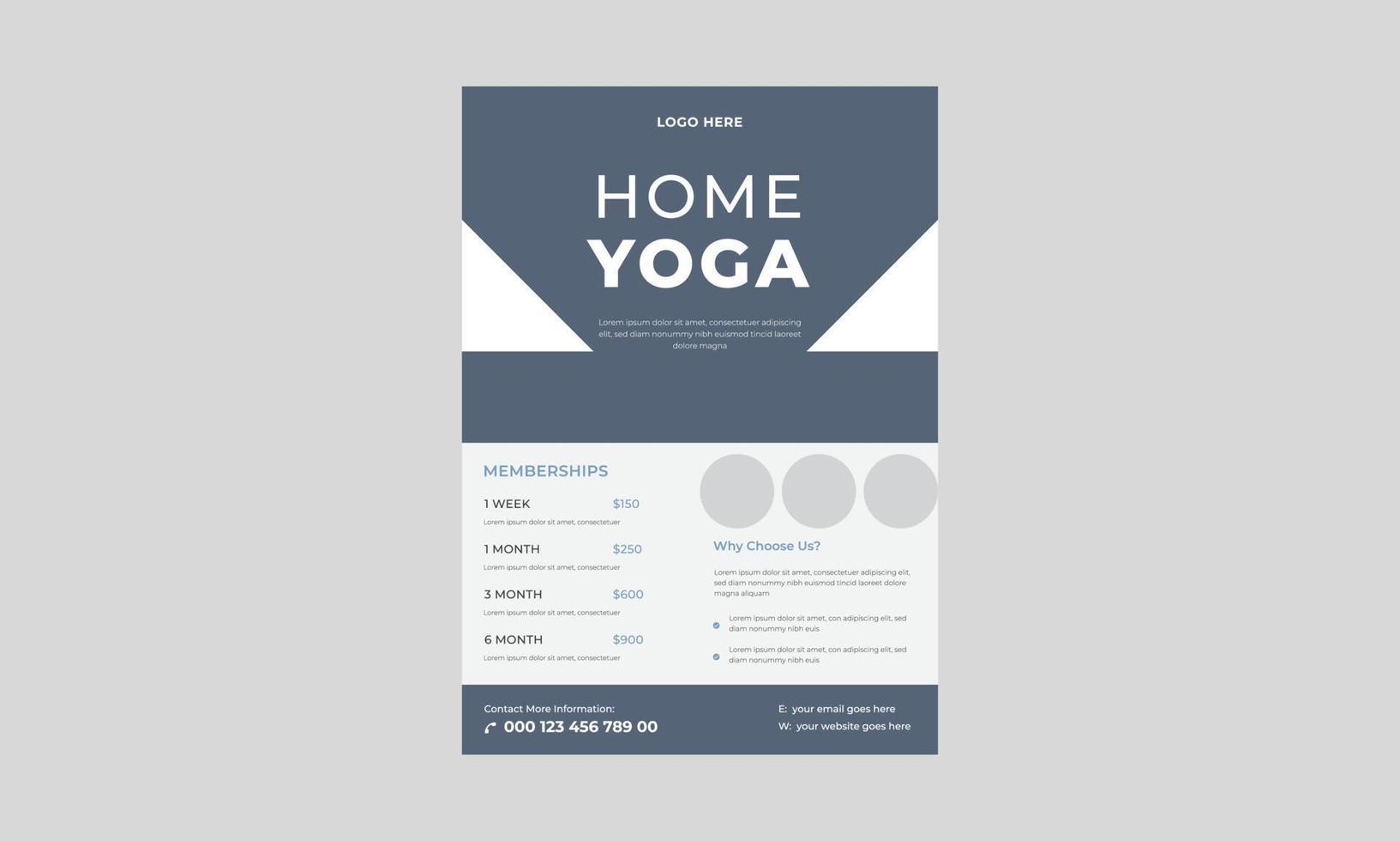 yoga flyer designmall, fitness träning banner design mall, yoga online klass flyer mall, yoga business flyer mall vektor