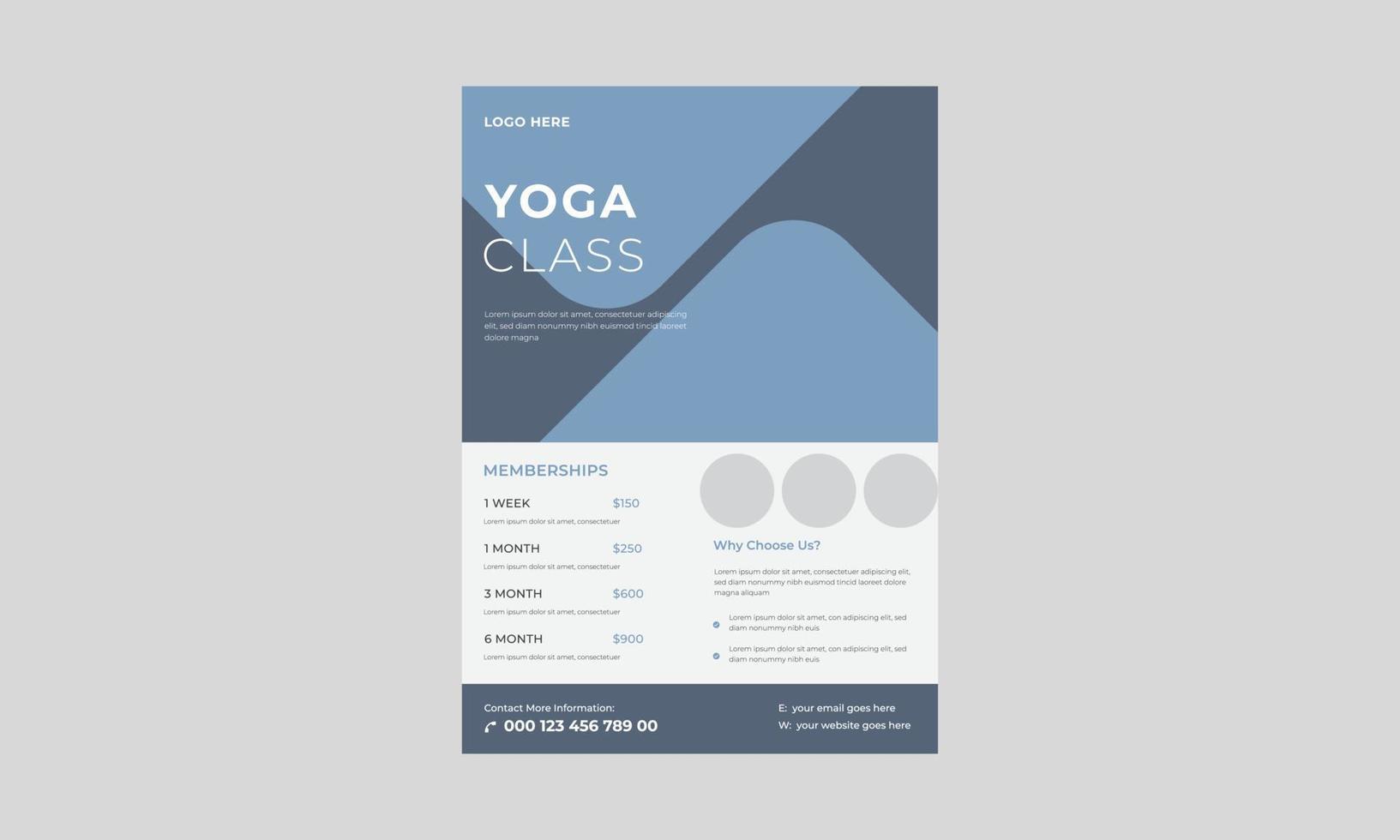 Yoga-Flyer-Design-Vorlage, Fitness-Training-Banner-Design-Vorlage, Yoga-Online-Klassen-Flyer-Vorlage, Yoga-Business-Flyer-Vorlage vektor