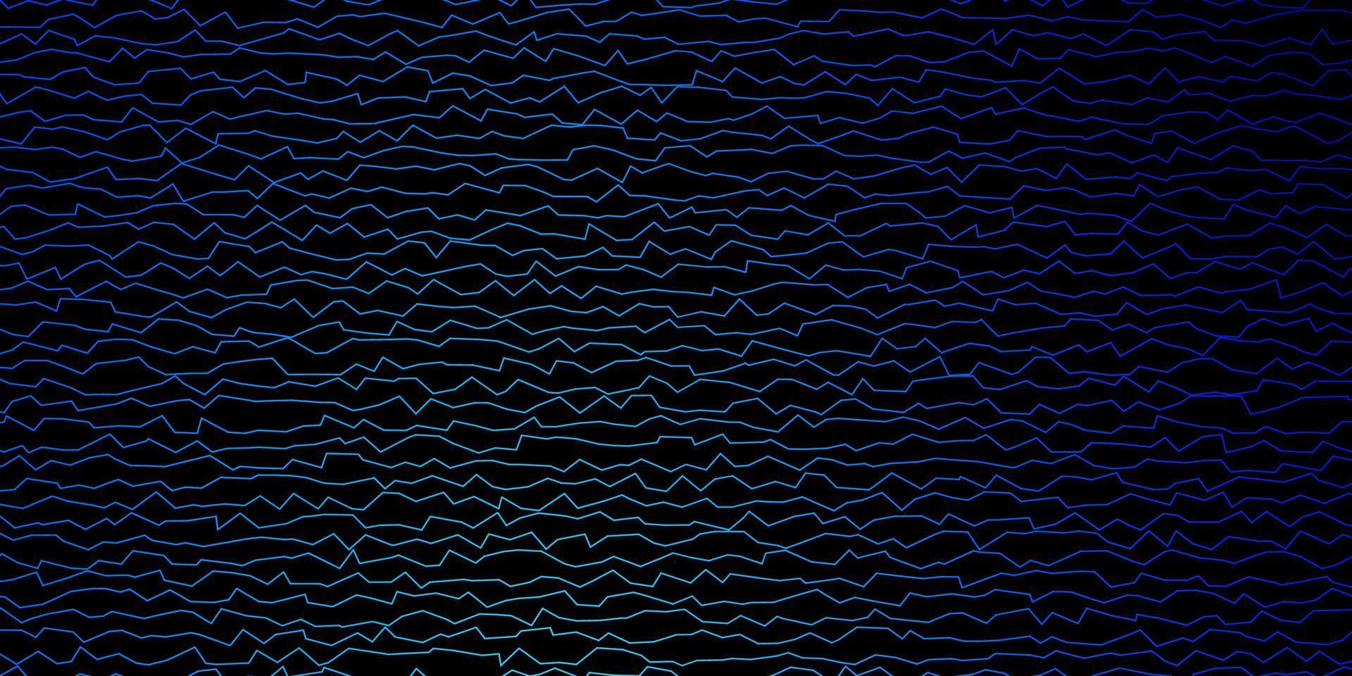 dunkelblauer Vektorhintergrund mit gebogenen Linien. vektor