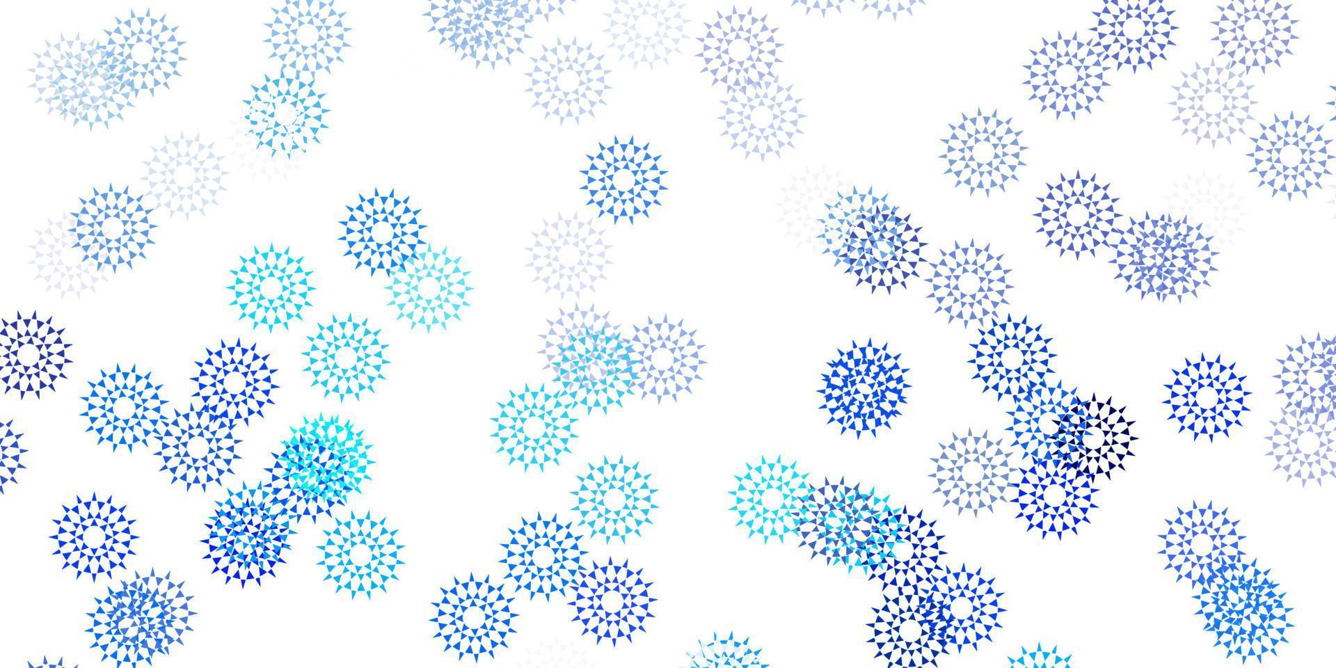 ljusblå vektor doodle mönster med blommor.