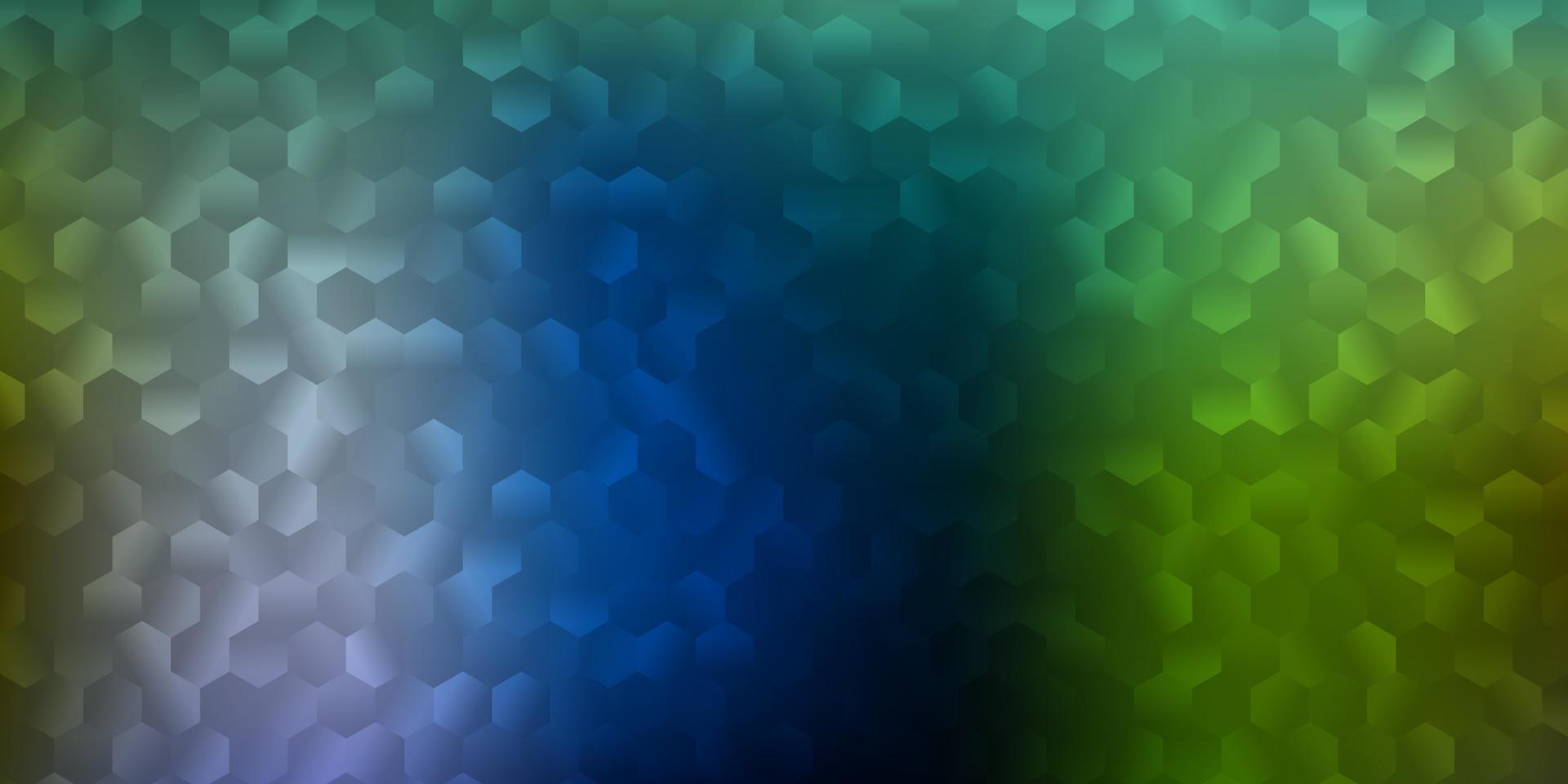 ljusblå, gul vektorlayout med former av hexagoner. vektor