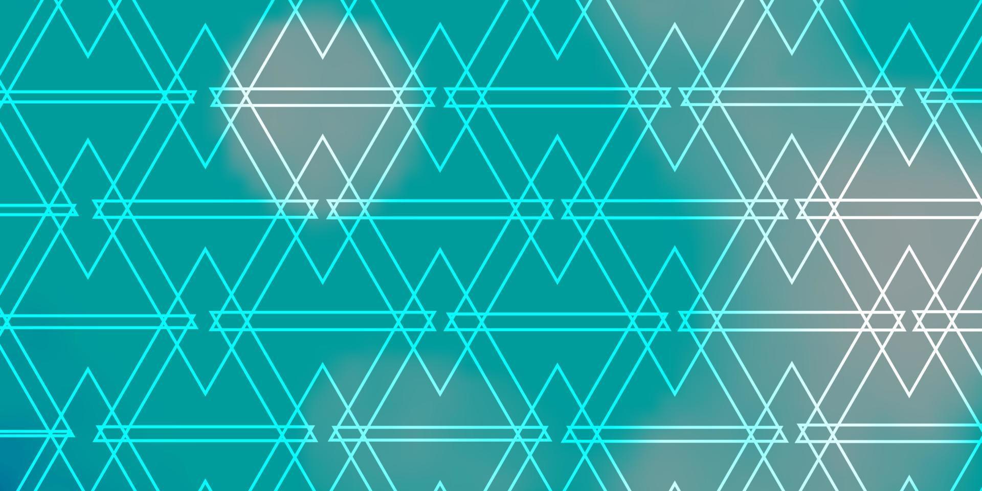 hellblauer, grüner Vektorhintergrund mit Linien, Dreiecken. vektor