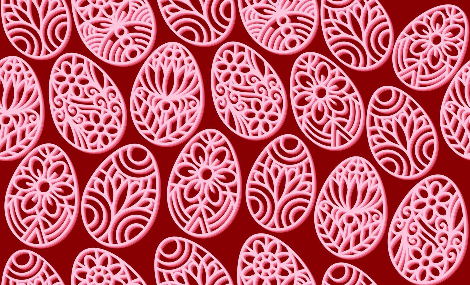 Ostereier Vektor Musterdesign. ostereier verziert, verziert mit floralen elementen. Rosa Eier Musterdesign abstrakten dekorativen Hintergrund. 3D-Rendering-Elemente.