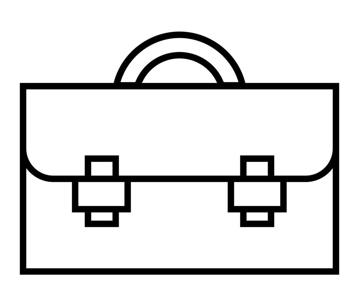 Tasche-Symbol-Illustration. schwarz-weiße umrisshandtaschenillustration mit schwarzer dünner linie. minimalistische Button-Vektor-Strichzeichnungen. vektor