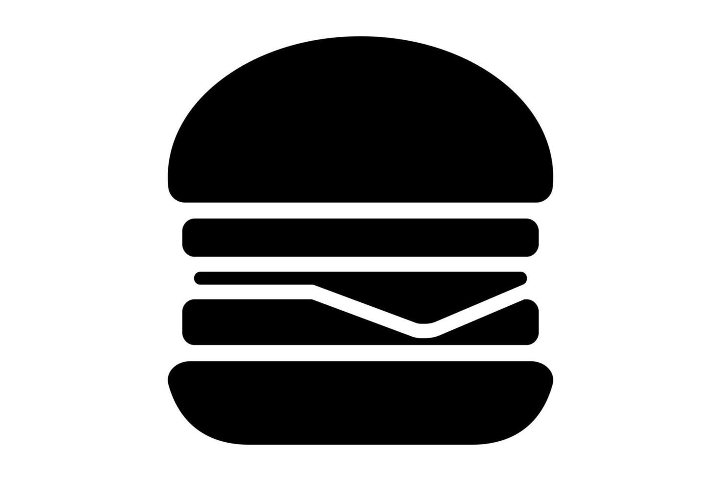 Hamburger-Symbol. schnellimbissillustration mit flachen formen. flaches Schwarz-Weiß-Vektor-Burger-Symbol. vektor