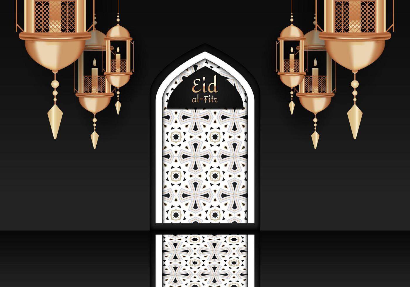 dekorativa föremål i islam. vektorprydnader för månaden ramadan eller eid al-fitr. vektor illustration.