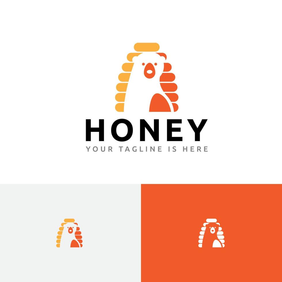 bienenstock honig bär süße gesunde lebensmittel logo vorlage vektor