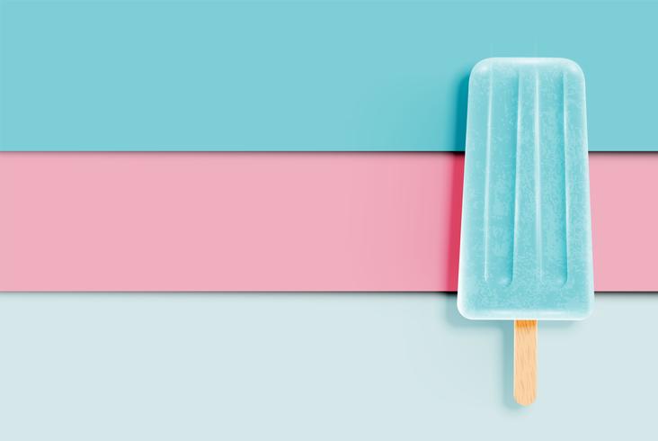 Bunte realistische Eiscreme auf Pastellpapierhintergrund, Vektorillustration vektor