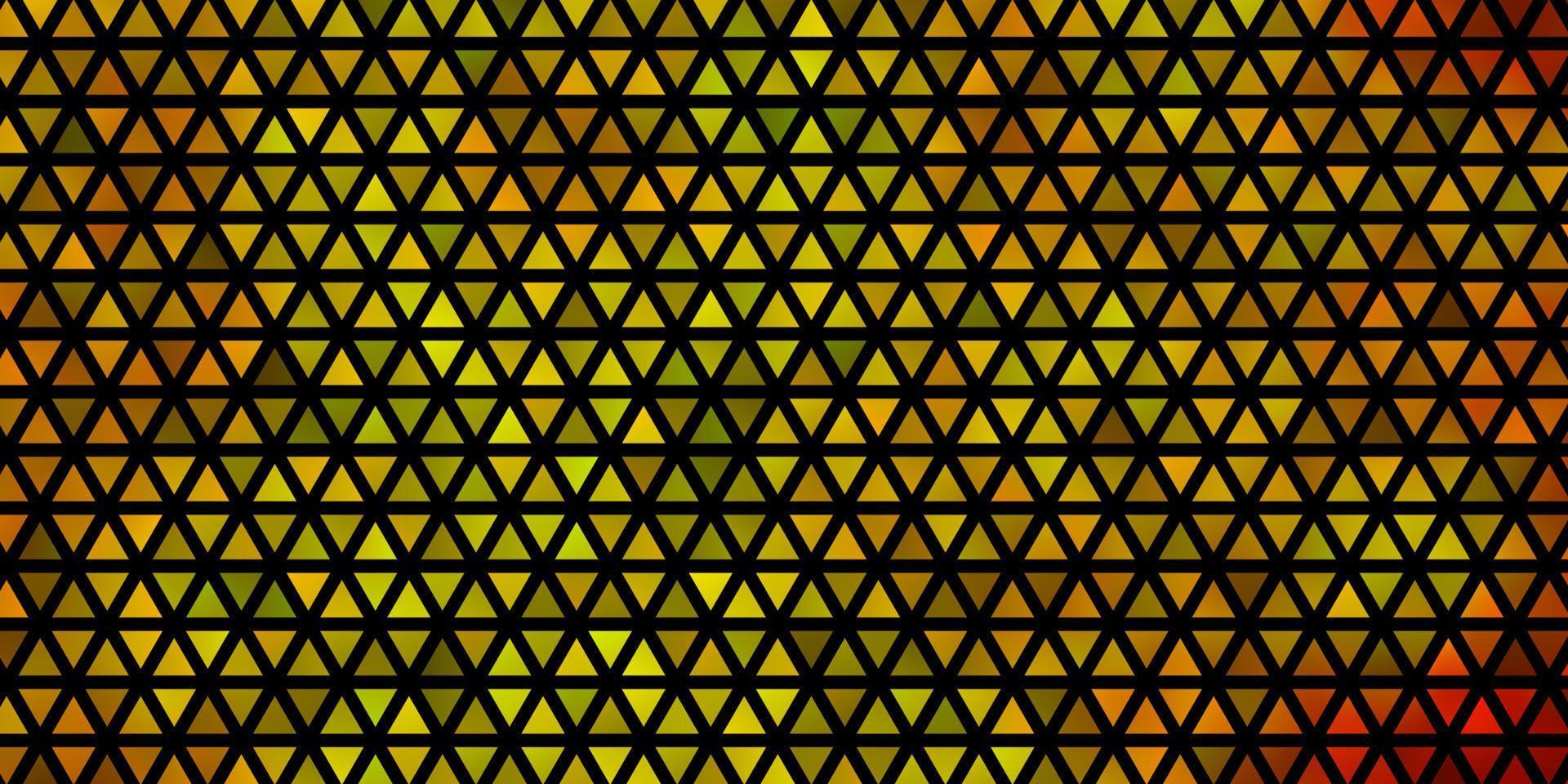 ljus orange vektormall med kristaller, trianglar. vektor