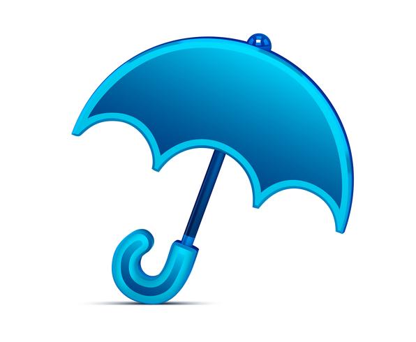 Glänsande paraplyikon för väderwebbplatser eller applikationer vektor