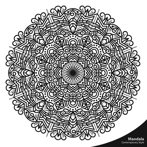 Mandala Contemporary Style Dekorativa Element vektor